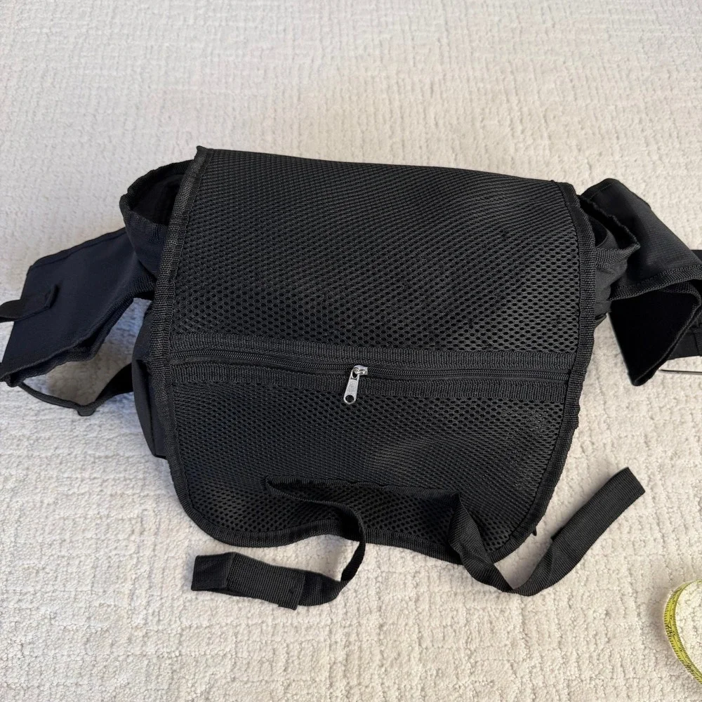 Hujom Multi-Compartment Black Stoller Organizer - Drink Holder -Zip off Pouch